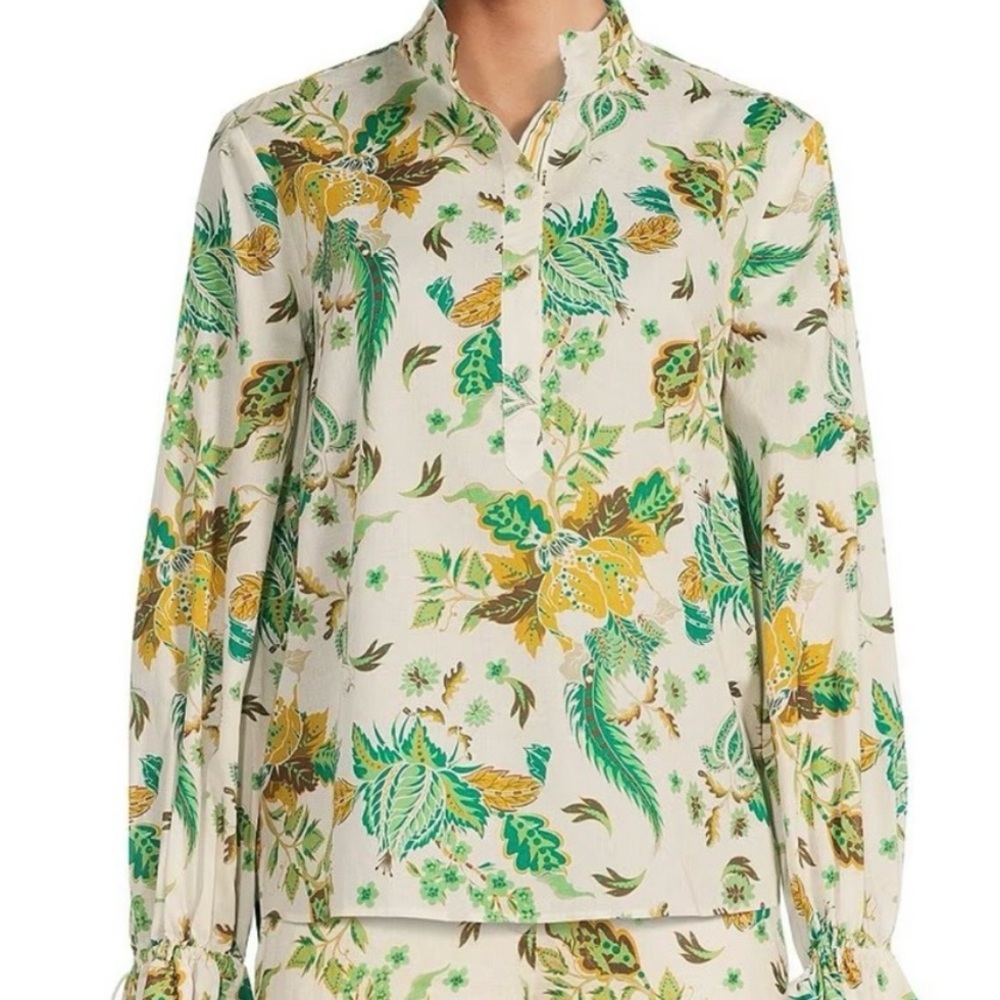 Antonio Melani by The Nat Note Ivy Paisley Floral Print Voile Tied Sleeve Blouse